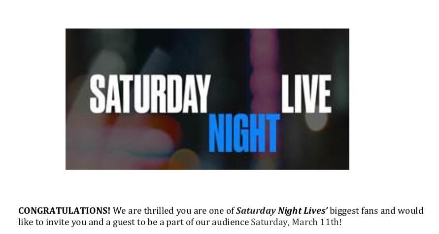 SNL 2017 Win Notification