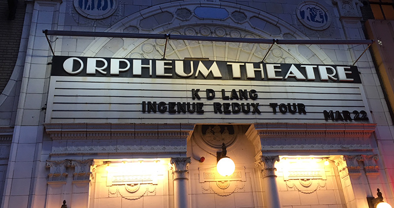 Orpheum Theatre, K.D. Lang